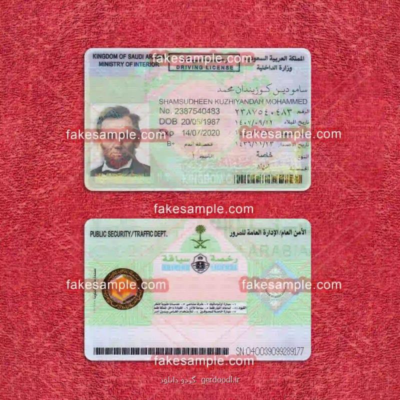 Algeria Driver Licence Fake Template