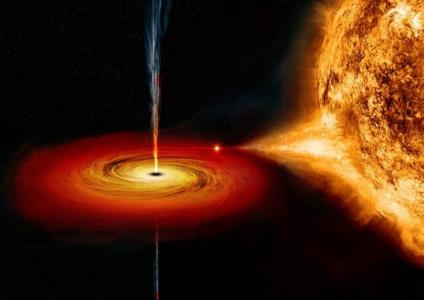 سیاه چاله ای كه مواد داغ به فضا منتشر می كند